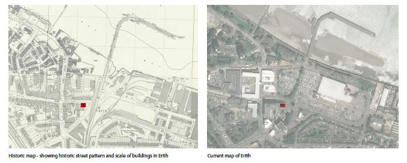 Maps showing historic and current Erith